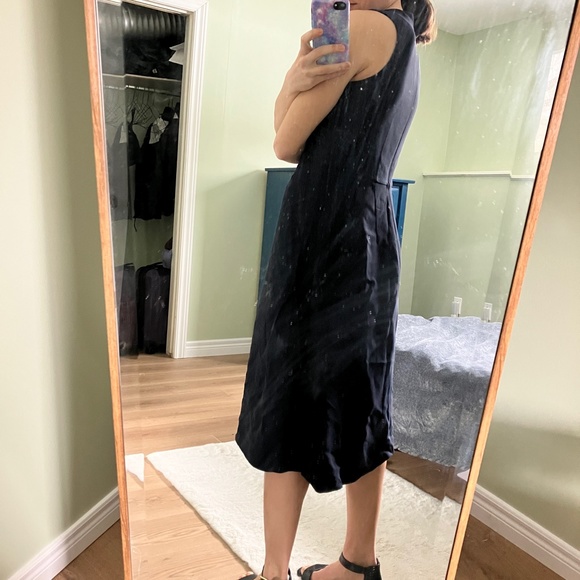 Valentino 100% silk navy midi dress size 4 - Picture 5 of 17